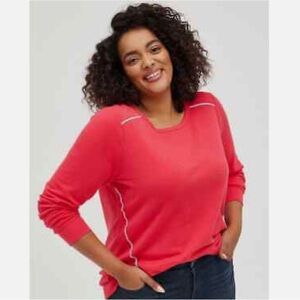 NWT Torrid Red Long Sleeve Sweatshirt w/ Rhinestone Details - Torrid Size 5